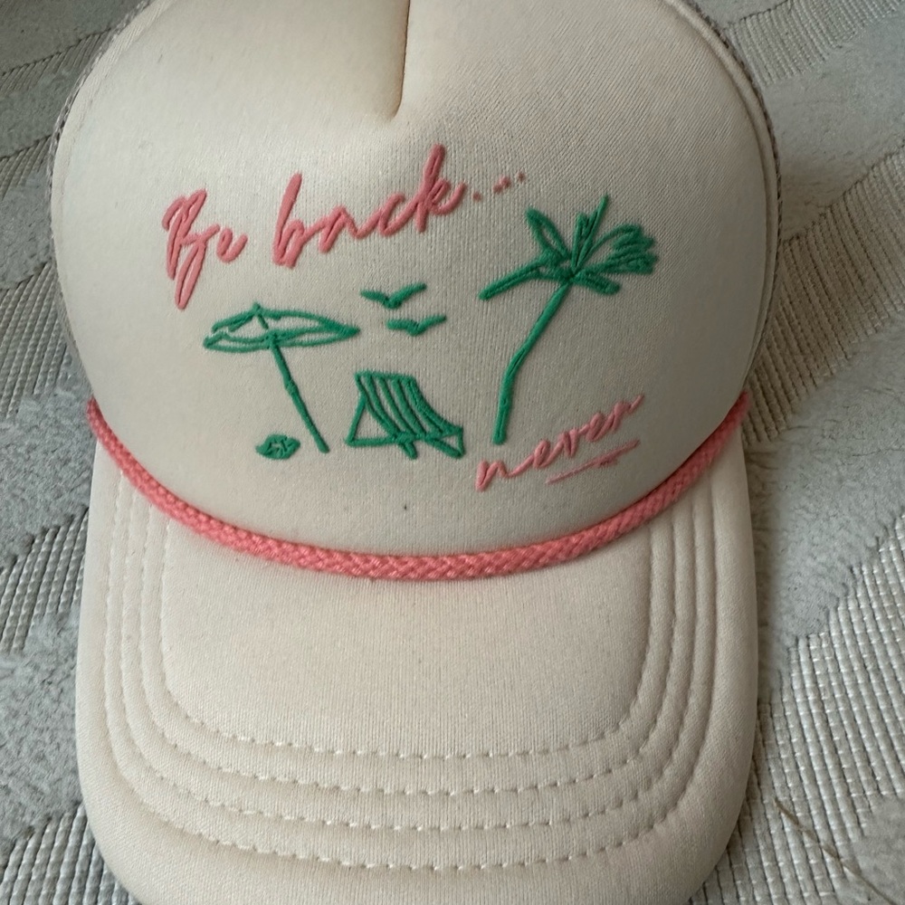 Cream and Pink Trucker Hat
